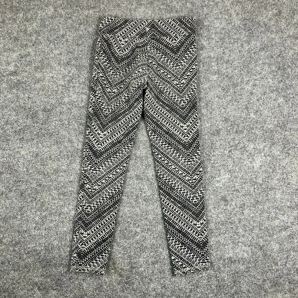 Old Navy Active Leggings Girls L (10-12) Black & White Geometric Stretchy‎
